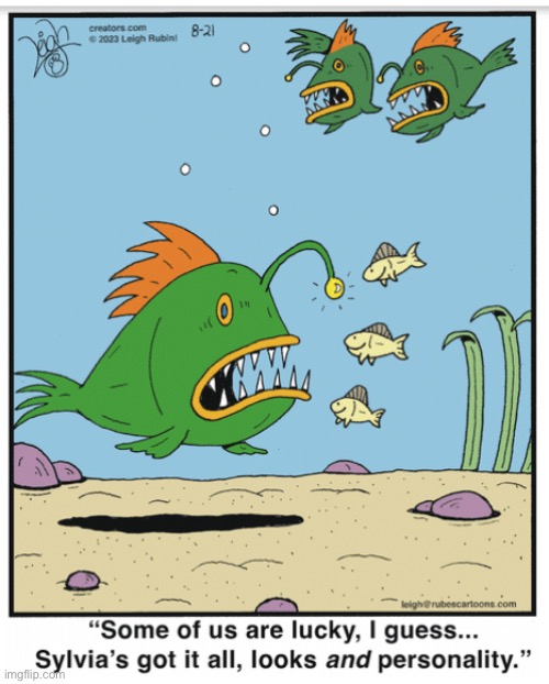 Rubes | image tagged in comics,rubes,piranha,sylvia,looks and personality | made w/ Imgflip meme maker