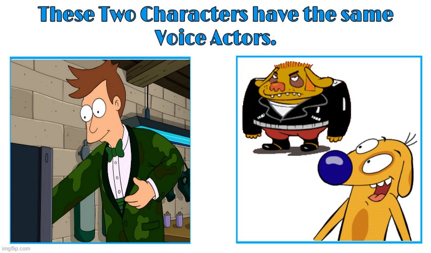 Tom Kenny 2 | image tagged in same voice actor,futurama,20th century fox,catdog,nickelodeon,tom kenny | made w/ Imgflip meme maker