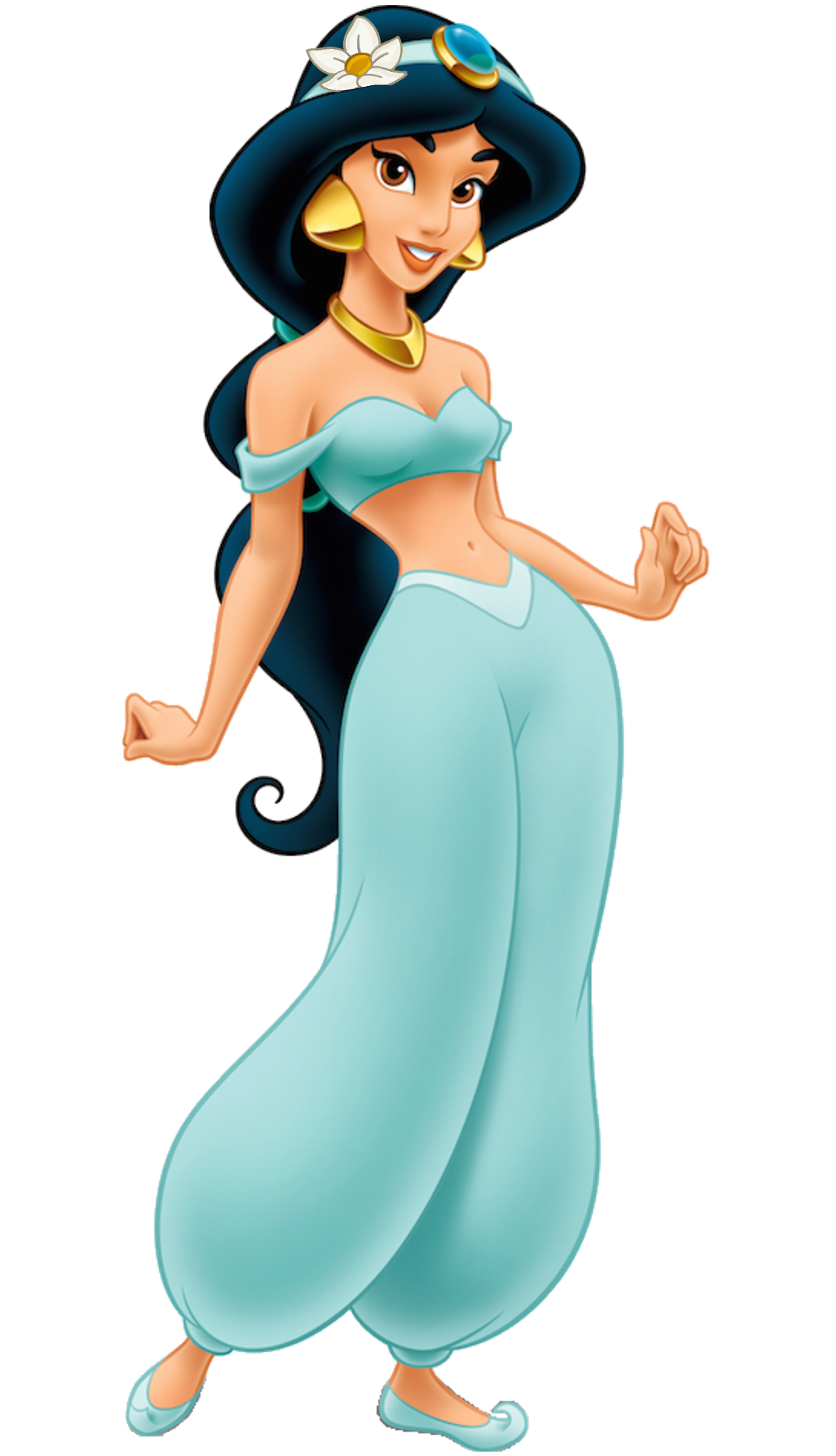 Princess Jasmine Wearing a Flower on her Hair Blank Meme Template