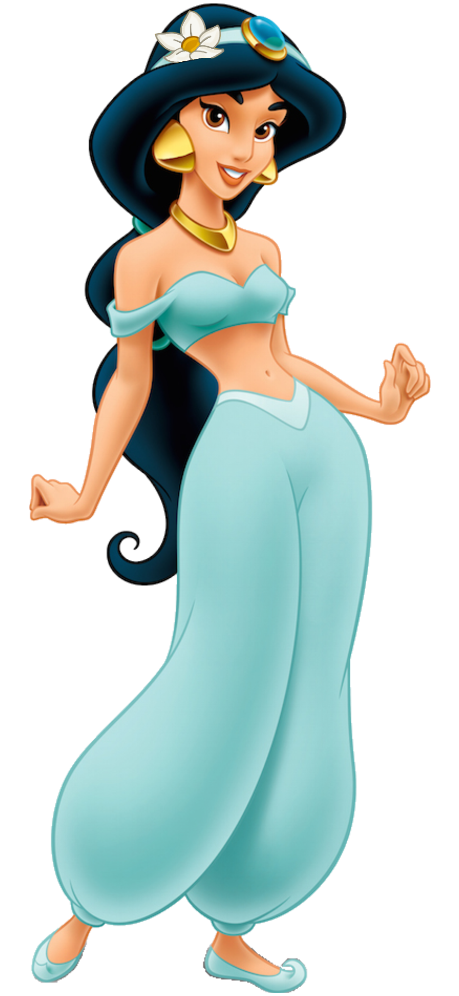 Princess Jasmine Wearing a Flower on her Hair Blank Meme Template