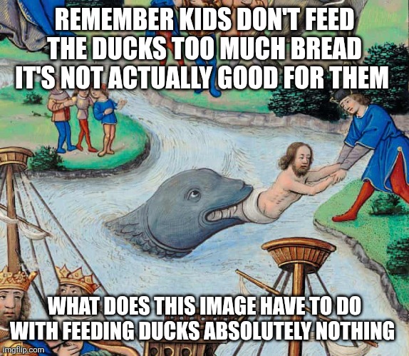 Nothing | REMEMBER KIDS DON'T FEED THE DUCKS TOO MUCH BREAD IT'S NOT ACTUALLY GOOD FOR THEM; WHAT DOES THIS IMAGE HAVE TO DO WITH FEEDING DUCKS ABSOLUTELY NOTHING | image tagged in art,funny memes | made w/ Imgflip meme maker