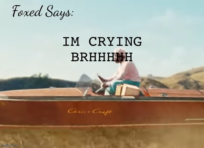 Foxed CMIYGL temp | IM CRYING BRHHHHH | image tagged in foxed cmiygl temp | made w/ Imgflip meme maker