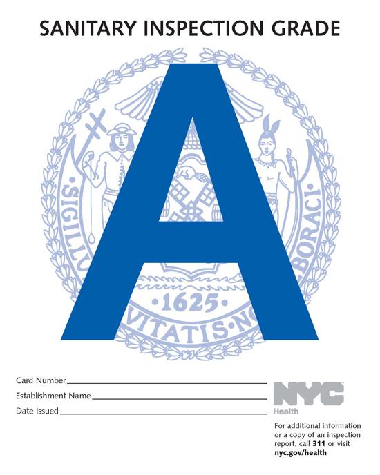High Quality NYC Sanitary Inspection Grade Blank Meme Template