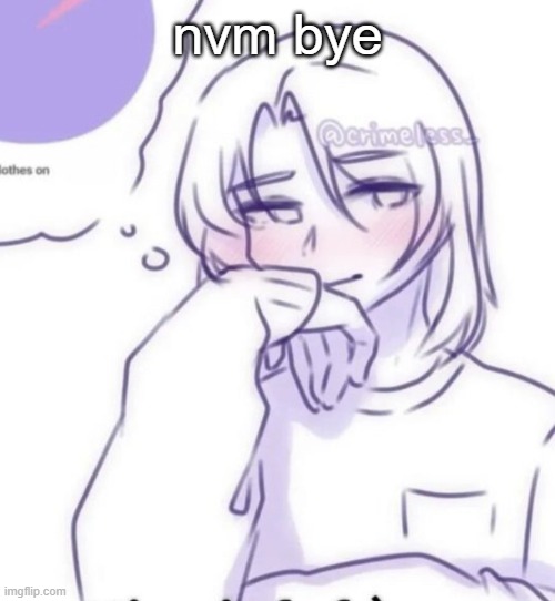 Smug look | nvm bye | image tagged in smug look | made w/ Imgflip meme maker
