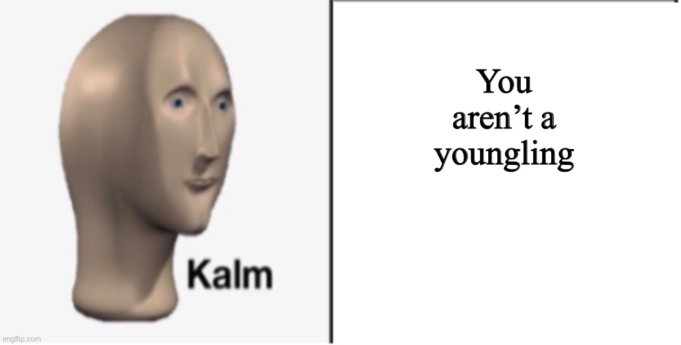 Just Kalm. | You aren’t a youngling | image tagged in just kalm | made w/ Imgflip meme maker