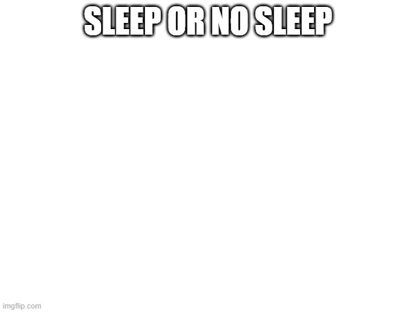SLEEP OR NO SLEEP | made w/ Imgflip meme maker