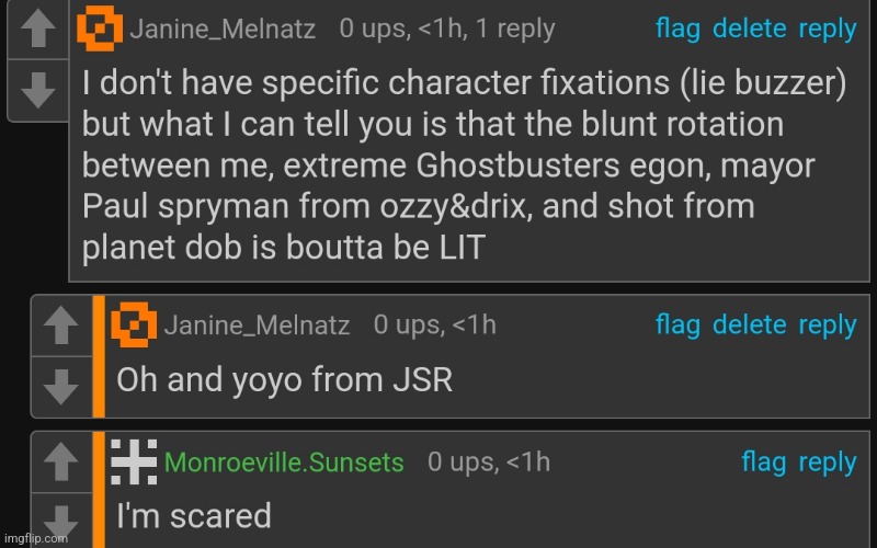 For my favorite JSR characters, beat and yoyo are about tied. Also my favorite characters are separate from my HMOs | made w/ Imgflip meme maker