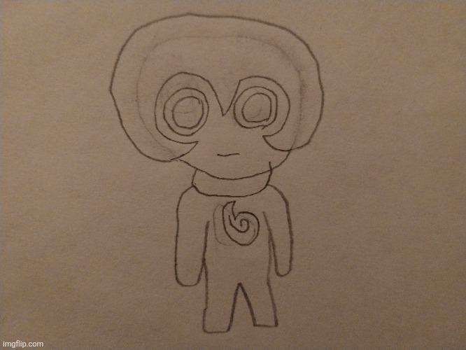 A sketch of my Fakemon of a pre-evolved Marshadow.mp3 | image tagged in drawing | made w/ Imgflip meme maker