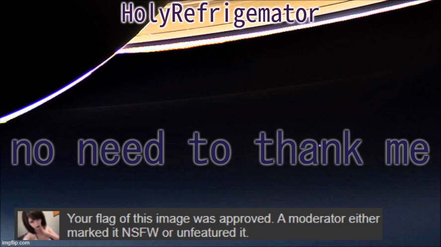 actually please do i'm desperate for human affirmation | no need to thank me | image tagged in holyrefrigemator temp | made w/ Imgflip meme maker