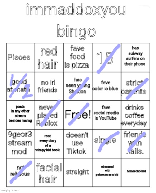 immaddoxyou bingo | image tagged in immaddoxyou bingo | made w/ Imgflip meme maker