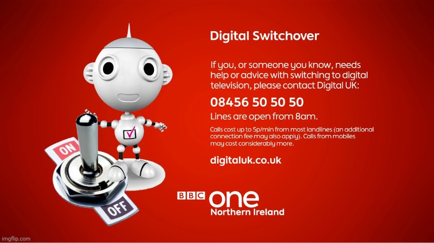 BBC ONE Northern Ireland Digital Switchover Template | image tagged in bbc one northern ireland digital switchover,custom template | made w/ Imgflip meme maker