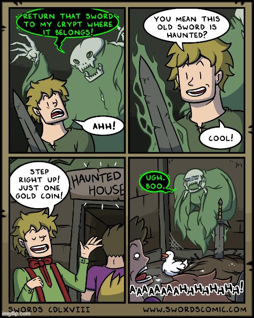image tagged in sword,ghost,haunted,house,haunted house,boo | made w/ Imgflip meme maker