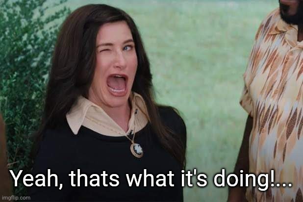 WandaVision Agnes wink | Yeah, thats what it's doing!... | image tagged in wandavision agnes wink | made w/ Imgflip meme maker