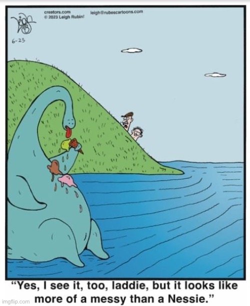 Rubes | image tagged in comics,rubes,loch ness monster,messy,scottish | made w/ Imgflip meme maker