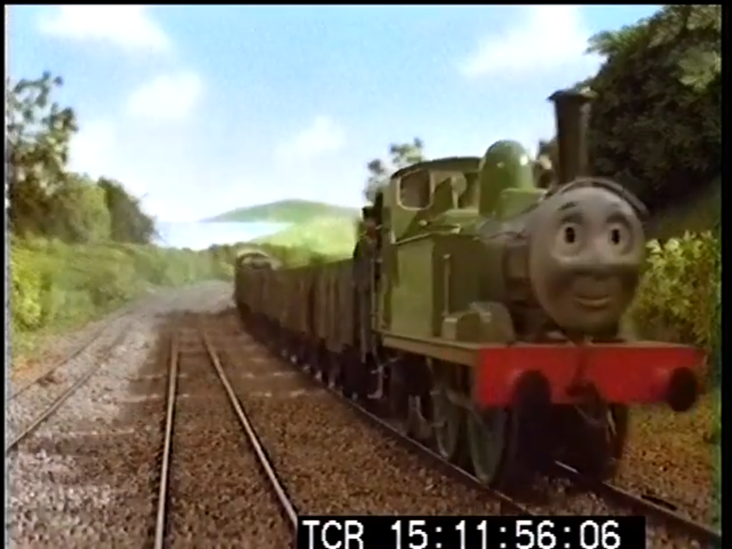 Oliver pulling trucks with Toad Blank Meme Template