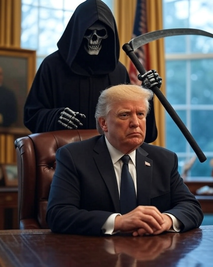 The Grim Reaper Donald Trump Oval Office Blank Meme Template