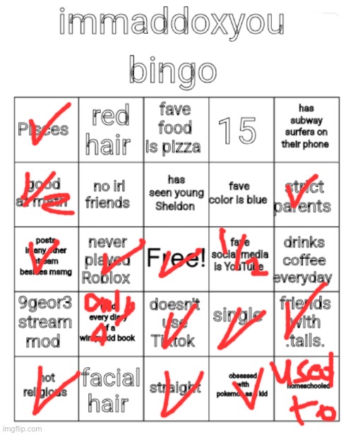 immaddoxyou bingo | image tagged in immaddoxyou bingo | made w/ Imgflip meme maker