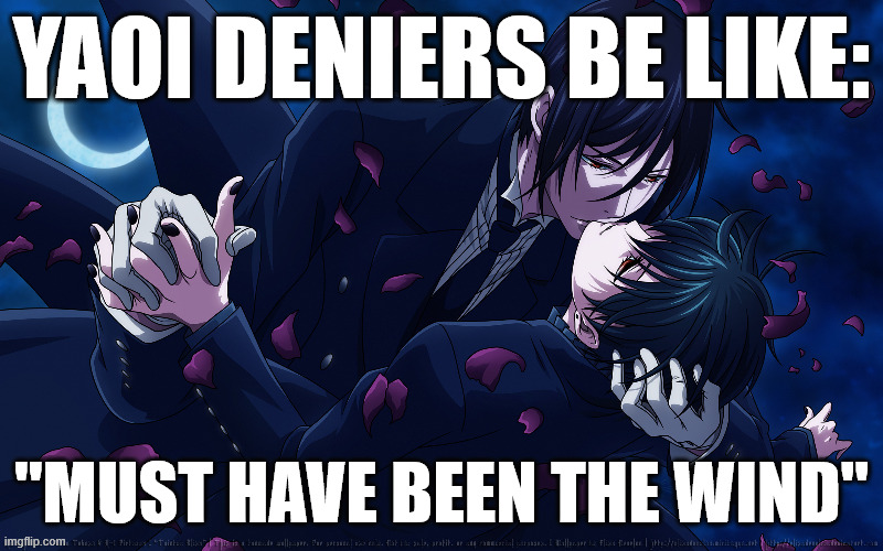 YAOI DENIERS BE LIKE:; "MUST HAVE BEEN THE WIND" | image tagged in black butler,yaoi | made w/ Imgflip meme maker