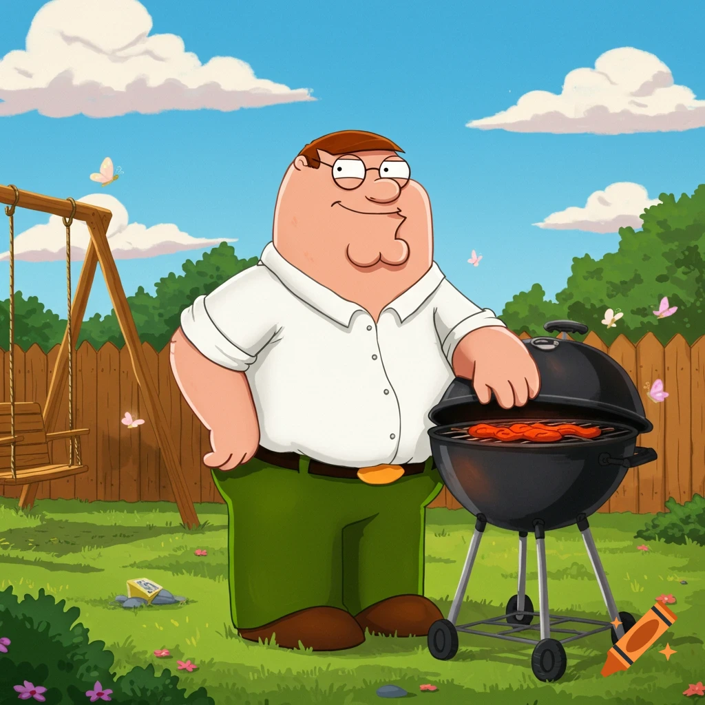 peter griffin grilling Blank Meme Template
