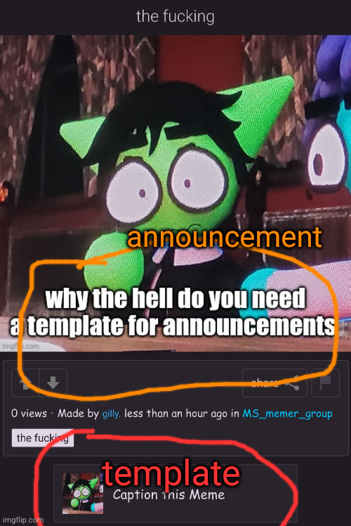 announcement; template | made w/ Imgflip meme maker