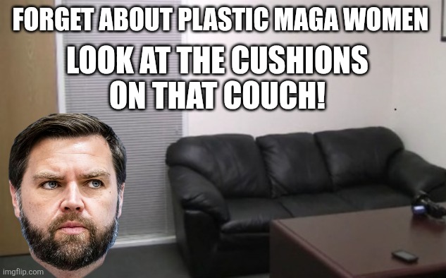casting couch | FORGET ABOUT PLASTIC MAGA WOMEN LOOK AT THE CUSHIONS
ON THAT COUCH! | image tagged in casting couch | made w/ Imgflip meme maker