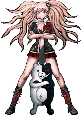 Junko Enoshima and Monokuma Blank Meme Template