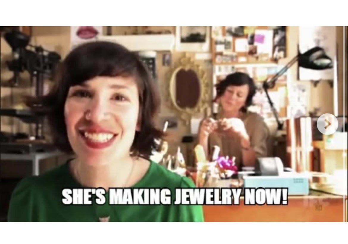 She’s making jewelry now Blank Meme Template