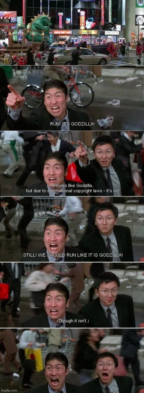 image tagged in it's godzilla | made w/ Imgflip meme maker