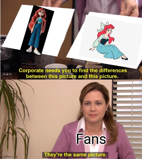 Those characters look very similar, don't they? | Fans | image tagged in memes,they're the same picture,chelsea,ariel,similarities | made w/ Imgflip meme maker
