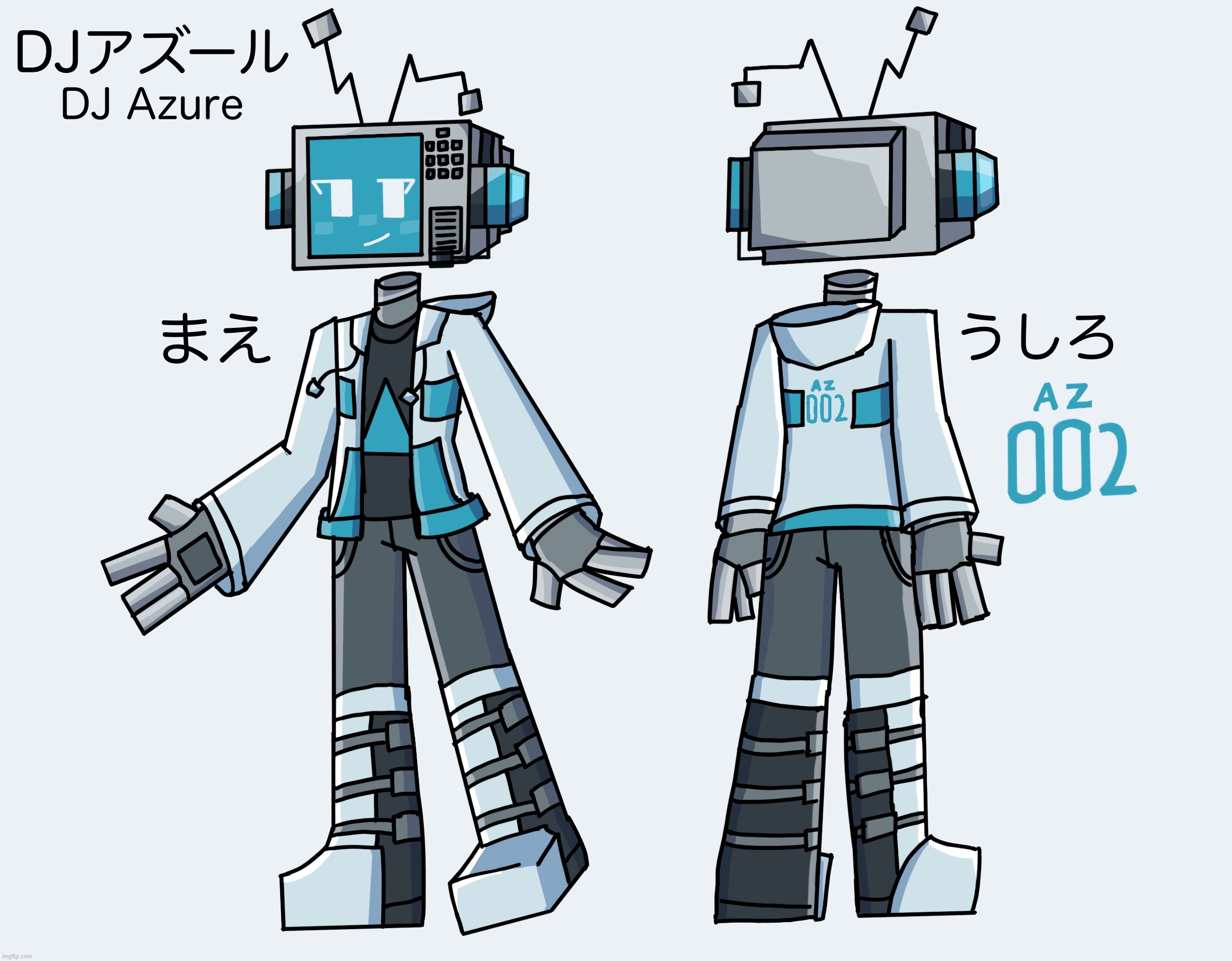 DJ Azure character design sheet | made w/ Imgflip meme maker