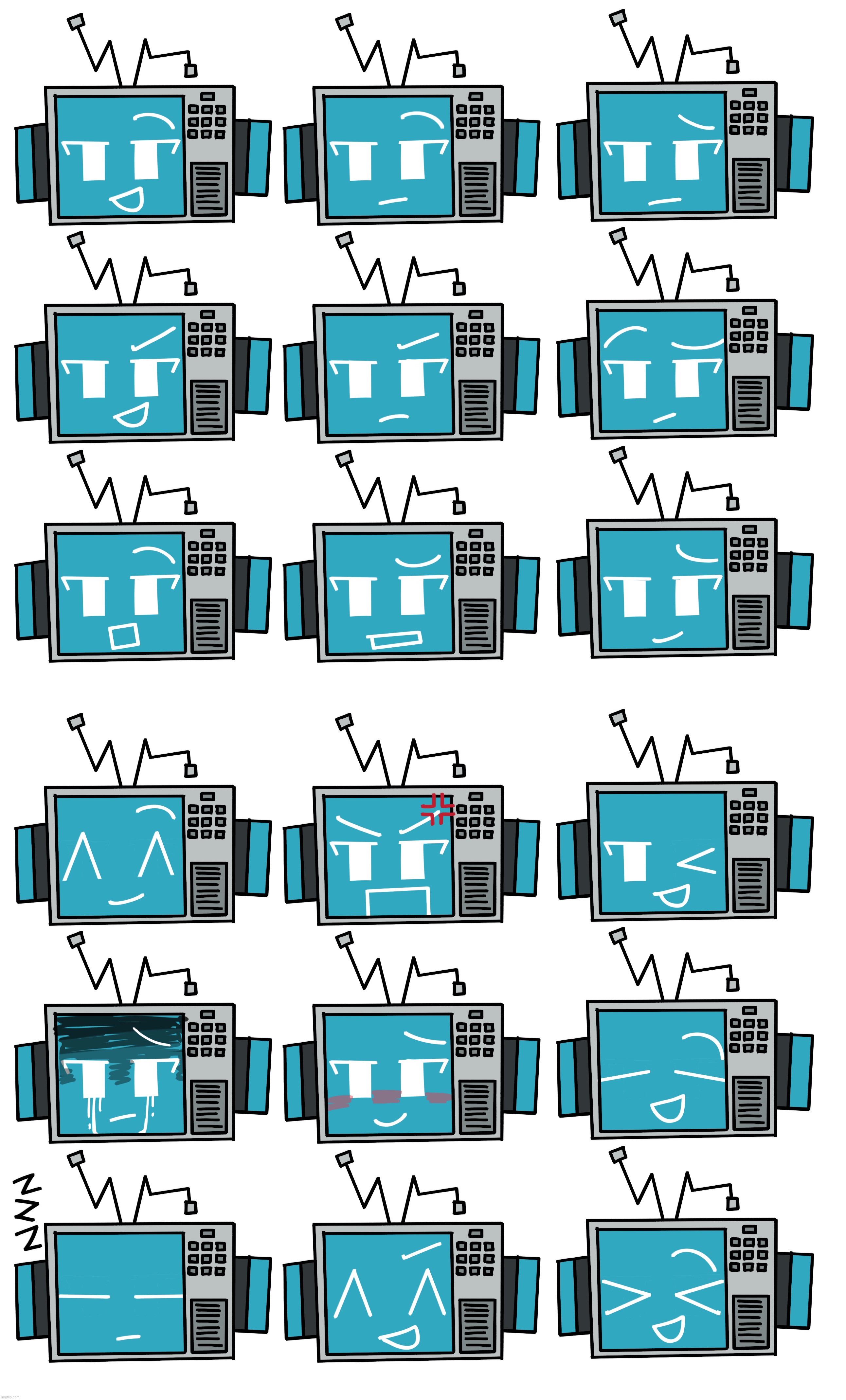 DJ Azure’s expression sheet | made w/ Imgflip meme maker