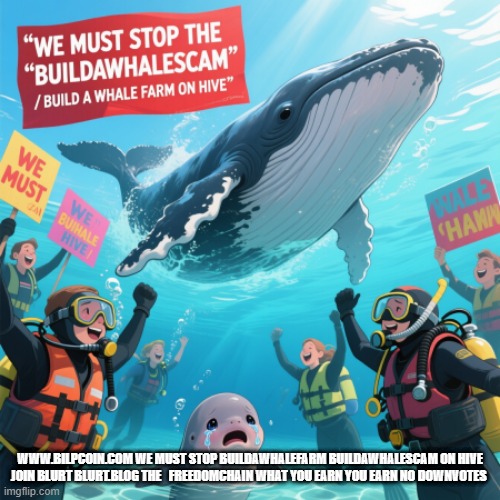 WWW.BILPCOIN.COM WE MUST STOP BUILDAWHALEFARM BUILDAWHALESCAM ON HIVE JOIN BLURT BLURT.BLOG THE   FREEDOMCHAIN WHAT YOU EARN YOU EARN NO DOWNVOTES | made w/ Imgflip meme maker