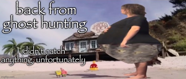 wide load | back from ghost hunting; didn’t catch anything, unfortunately | image tagged in wide load | made w/ Imgflip meme maker