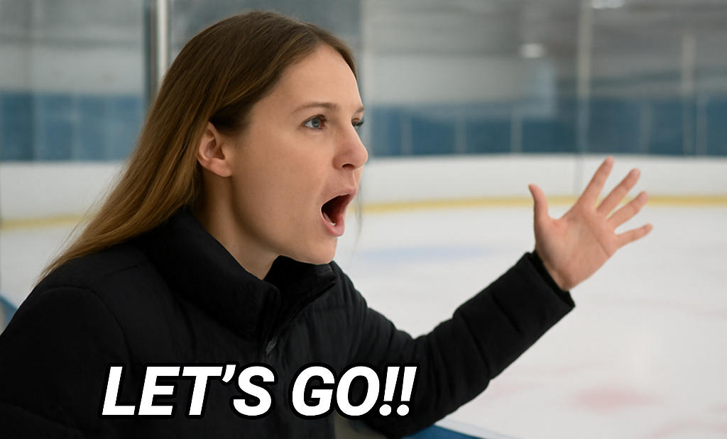 Hockey mom yelling Blank Meme Template
