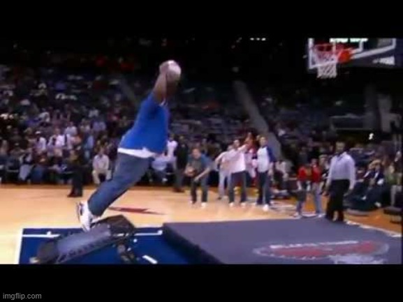fat man dunk basket ball | image tagged in fat man dunk basket ball | made w/ Imgflip meme maker