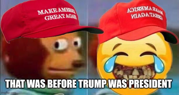 Scared Puppet | THAT WAS BEFORE TRUMP WAS PRESIDENT | image tagged in scared puppet | made w/ Imgflip meme maker