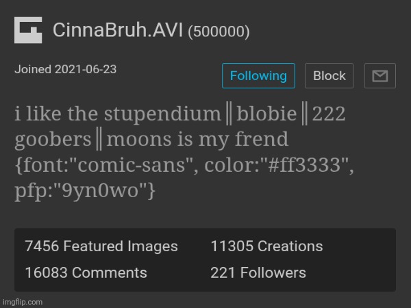 W cinnabruh 500K!!!! | made w/ Imgflip meme maker