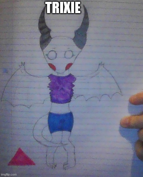 this is Trixie, my Undertale/Deltarune OC. she is a dragon monster who can only fly and bite :3 (please don't hate) | TRIXIE | made w/ Imgflip meme maker