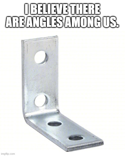 I believe there are angles among us. | I BELIEVE THERE ARE ANGLES AMONG US. | image tagged in angles,angels | made w/ Imgflip meme maker