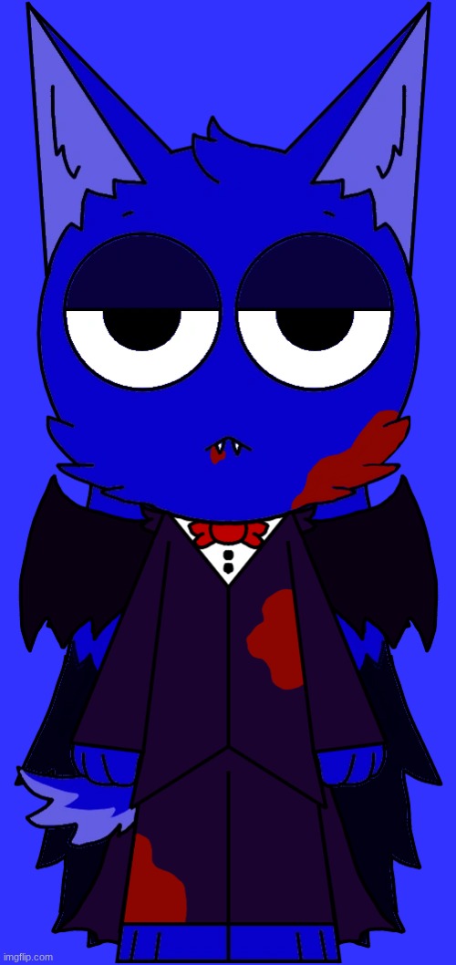 Jevin's Halloween costume (Vampire Jevin goes hard ngl) | image tagged in sprunki,jevin,incredibox,vampire,cw fake blood,halloween costume | made w/ Imgflip meme maker