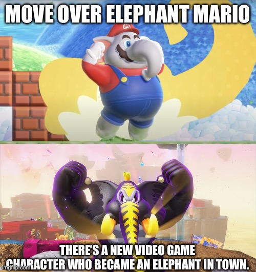 Elephant DK | MOVE OVER ELEPHANT MARIO; THERE’S A NEW VIDEO GAME CHARACTER WHO BECAME AN ELEPHANT IN TOWN. | image tagged in elephant mario,elephant,donkey kong | made w/ Imgflip meme maker