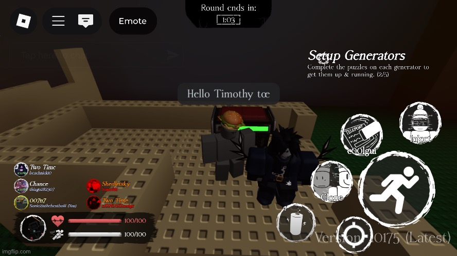 His response was “the killer chased the shedletsky for 1 and a half minutes” | made w/ Imgflip meme maker