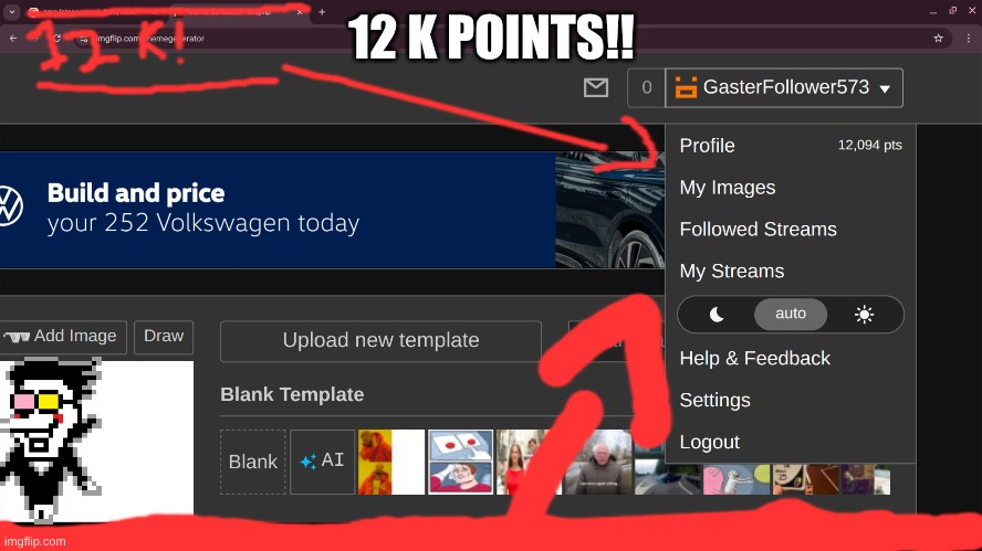 12k points ig | 12 K POINTS!! | image tagged in 12k,points,yay,thx | made w/ Imgflip meme maker