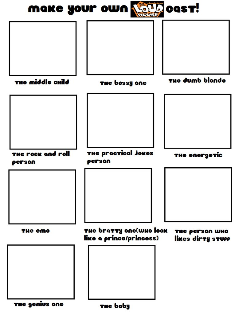 Make your Own Loud House Cast Meme (reupload) Blank Meme Template