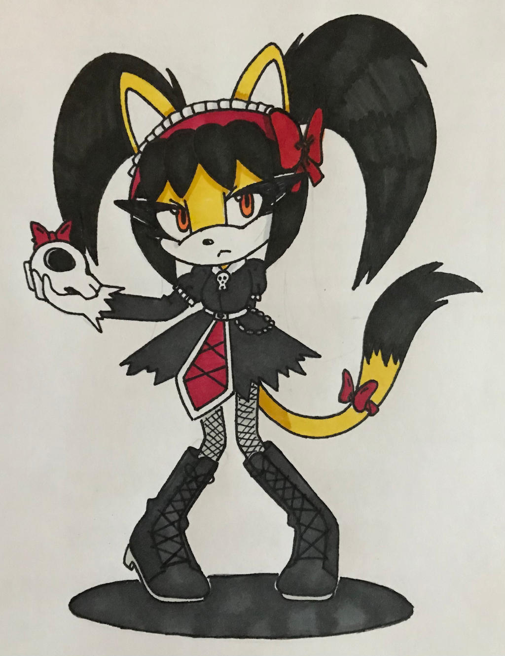 (Coloured) Goth Kitty. Blank Meme Template