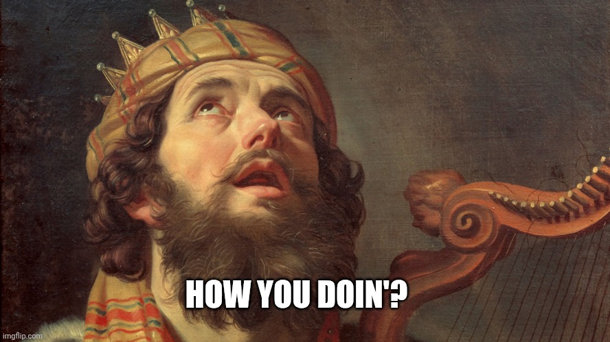 King David Psalms | HOW YOU DOIN'? | image tagged in king david psalms | made w/ Imgflip meme maker