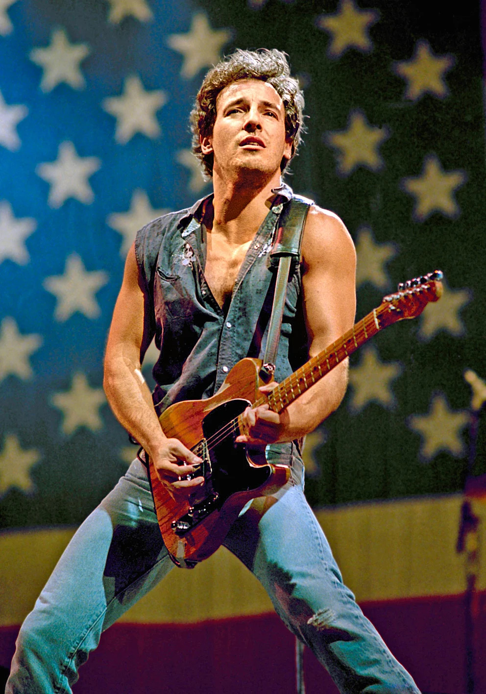 Springsteen guitar 80es Blank Meme Template