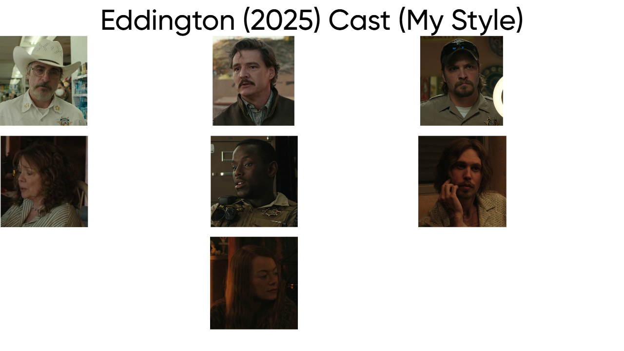 Eddington (2025) Cast (My Style) Blank Meme Template