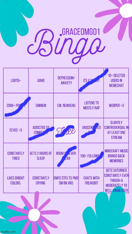 GraceOMG01 bingo | image tagged in graceomg01 bingo | made w/ Imgflip meme maker