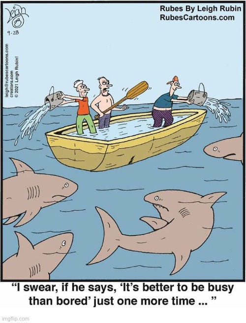 Rubes | image tagged in comics,rubes,sinking boat,sharks,angry guy | made w/ Imgflip meme maker